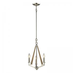 3 LIGHTS CHANDLIER WITH WOOD ARM