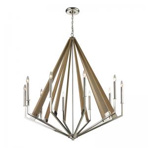 9 LIGHTS CHANDLIER WITH WOOD ARM